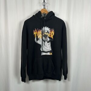 Pacific & Co. Thrasher Narutu Hoodie Sz Large Skateboard Magazine Pullover Flame
